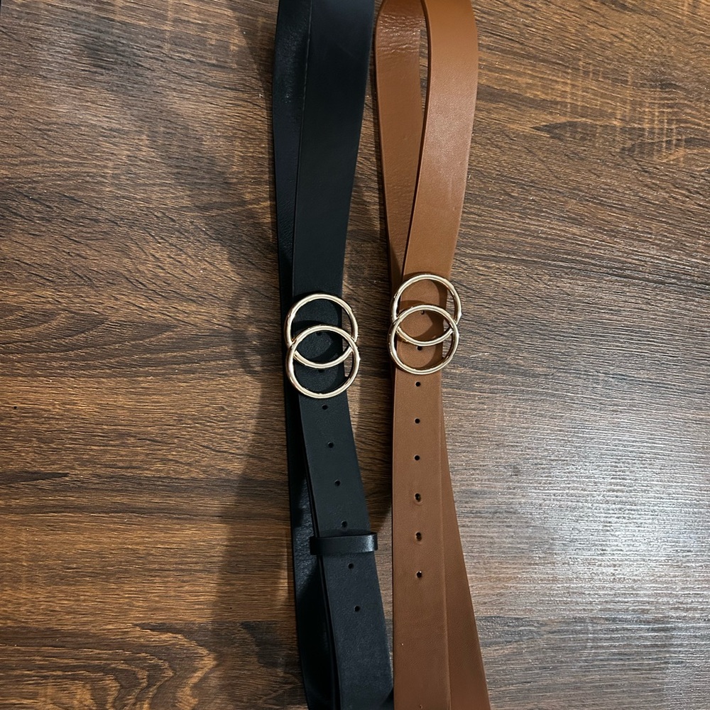 Plus Size Black and Brown Belt Set